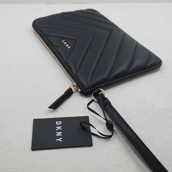 DKNY Black Quilted Clutch - Picture 6 of 11